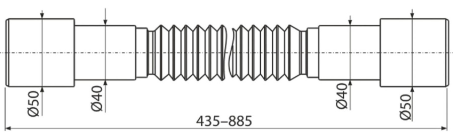 A720 Гибкое соединение 50*40 / 40*50 (ЗАМЕНЯЕТ А72 и А702) ALCAPLAST
