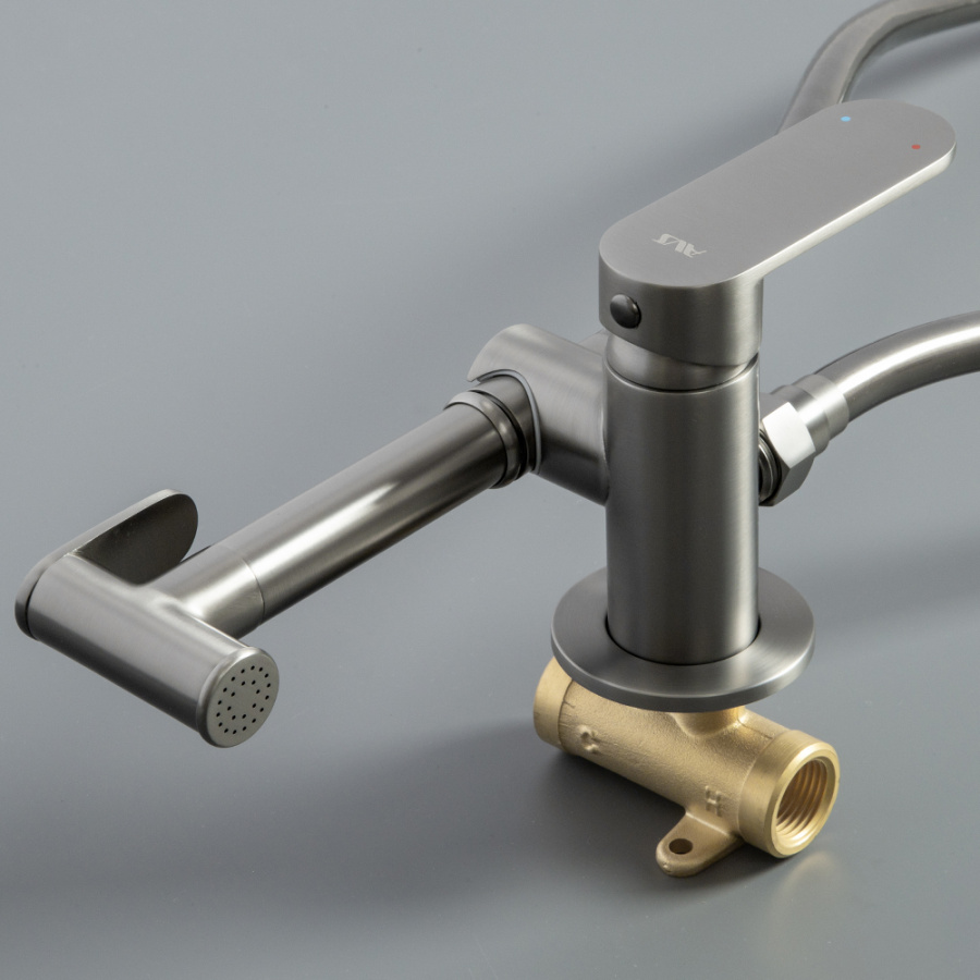 Гигиенический душ со смесителем AVS Beauty оружейная сталь