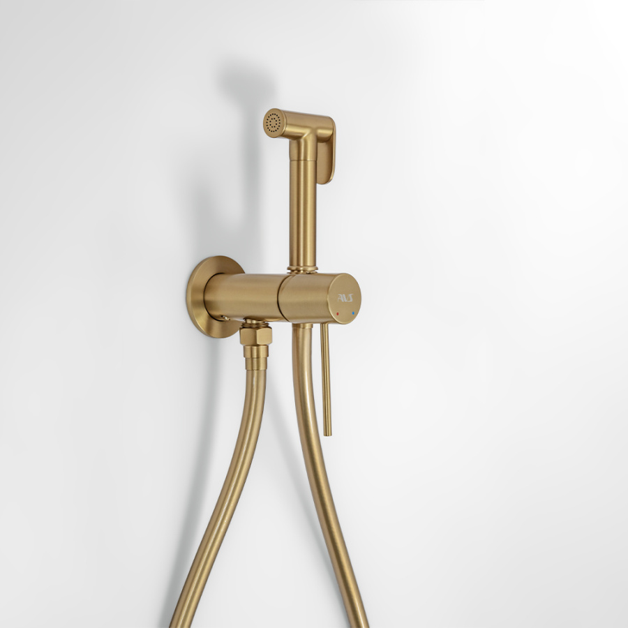 Гигиенический душ со смесителем AVS Slimmer брашированное золото Гигиенический душ со смесителем AVS Slimmer брашированное золото