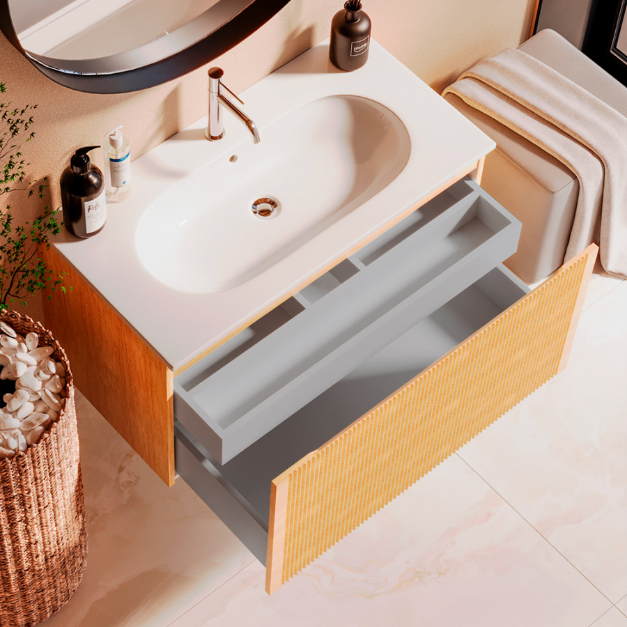 Тумба с раковиной AVS Форте 90 дуб светлый Тумба с раковиной AVS Форте 90 дуб светлый