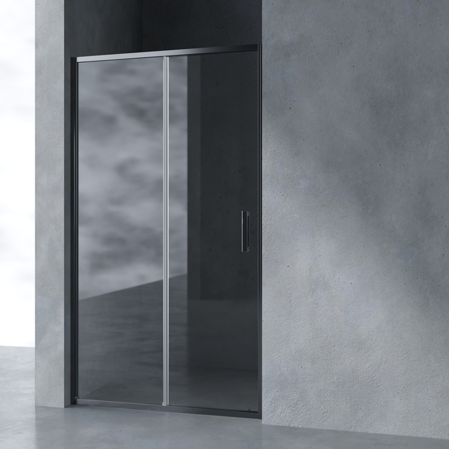 Душевая дверь в нишу AVS Вектор 110 см профиль оружейная сталь, стекло прозрачное