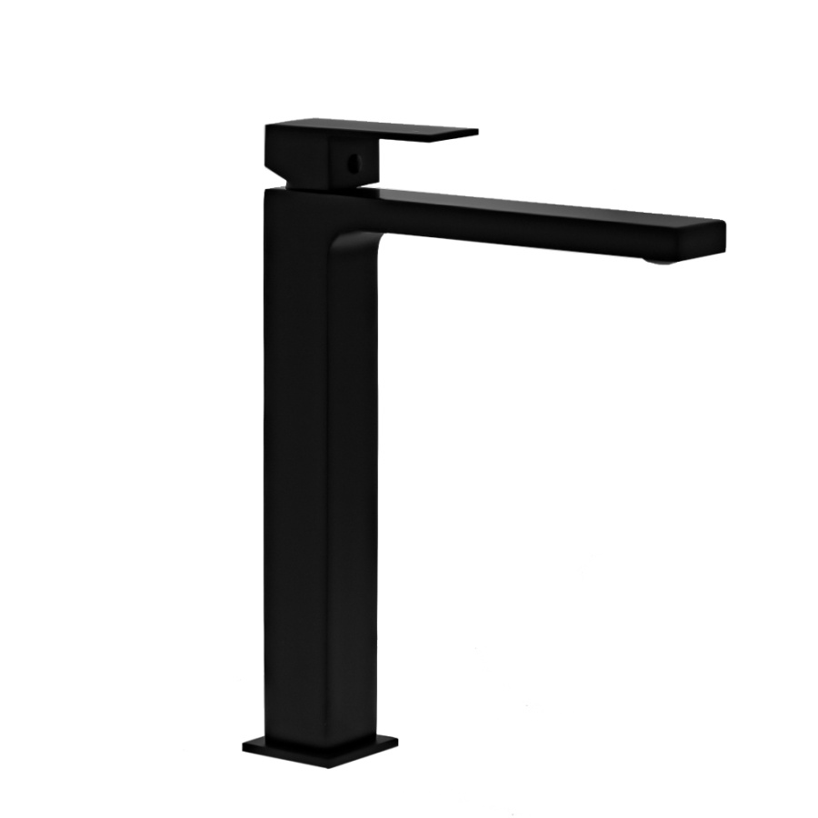 Смеситель для раковины AVS Cube высокий, черный матовый