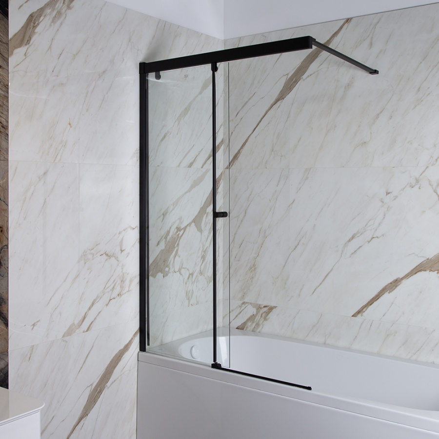 Шторка на ванну AVS Перла 100 L профиль черный матовый, стекло прозрачное Шторка на ванну AVS Перла 100 L профиль черный матовый, стекло прозрачное