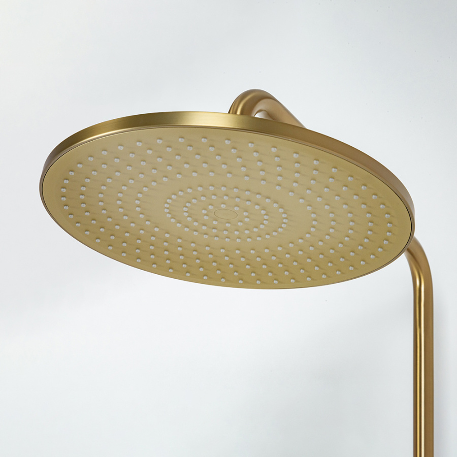 Душевая стойка AVS Slimmer с термостатом, брашированное золото Душевая стойка AVS Slimmer с термостатом, брашированное золото