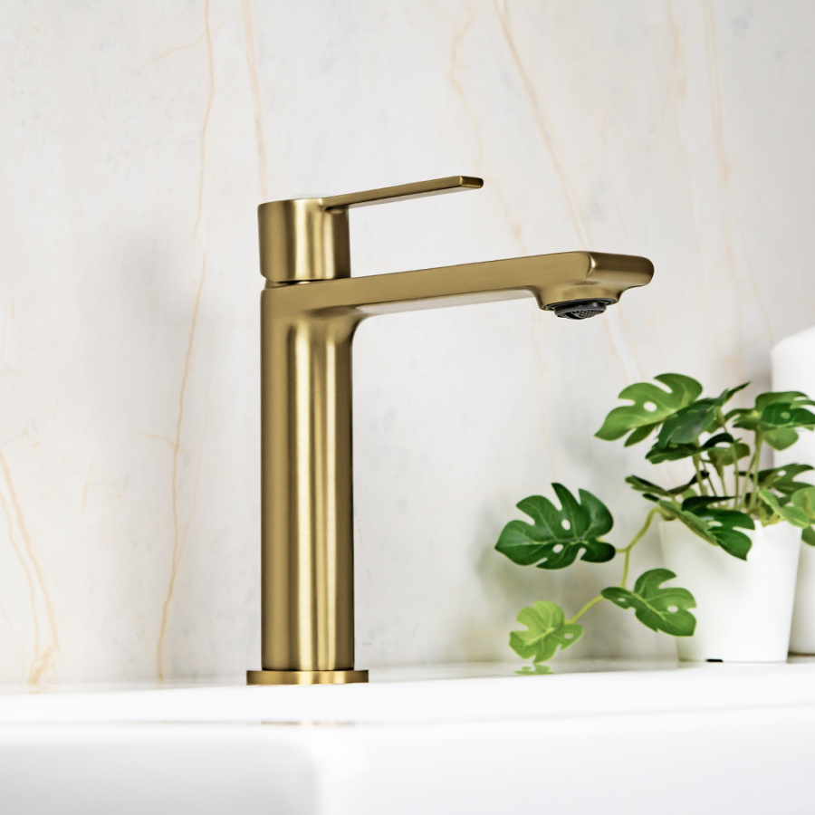 Смеситель для раковины AVS Elegant брашированное золото Смеситель для раковины AVS Elegant брашированное золото