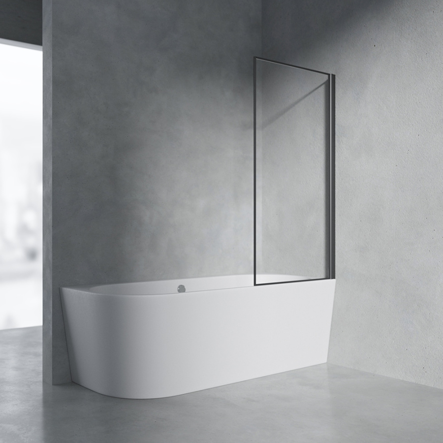 Шторка на ванну AVS Статика поворотная 80 профиль черный матовый, стекло прозрачное Шторка на ванну AVS Статика поворотная 80 профиль черный матовый, стекло прозрачное