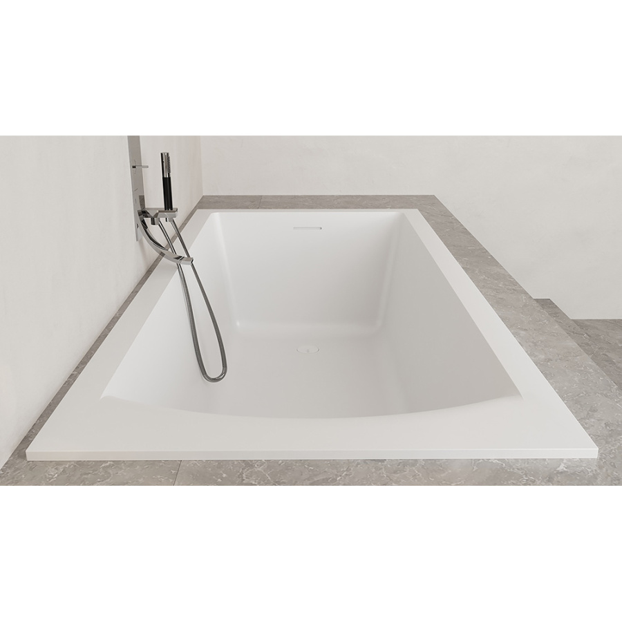 Ванна из искусственного камня Salini Cascata Kit S-Sense 170x75 белая матовая, с ножками и донным клапаном Ванна из искусственного камня Salini Cascata Kit S-Sense 170x75 белая матовая, с ножками и донным клапаном