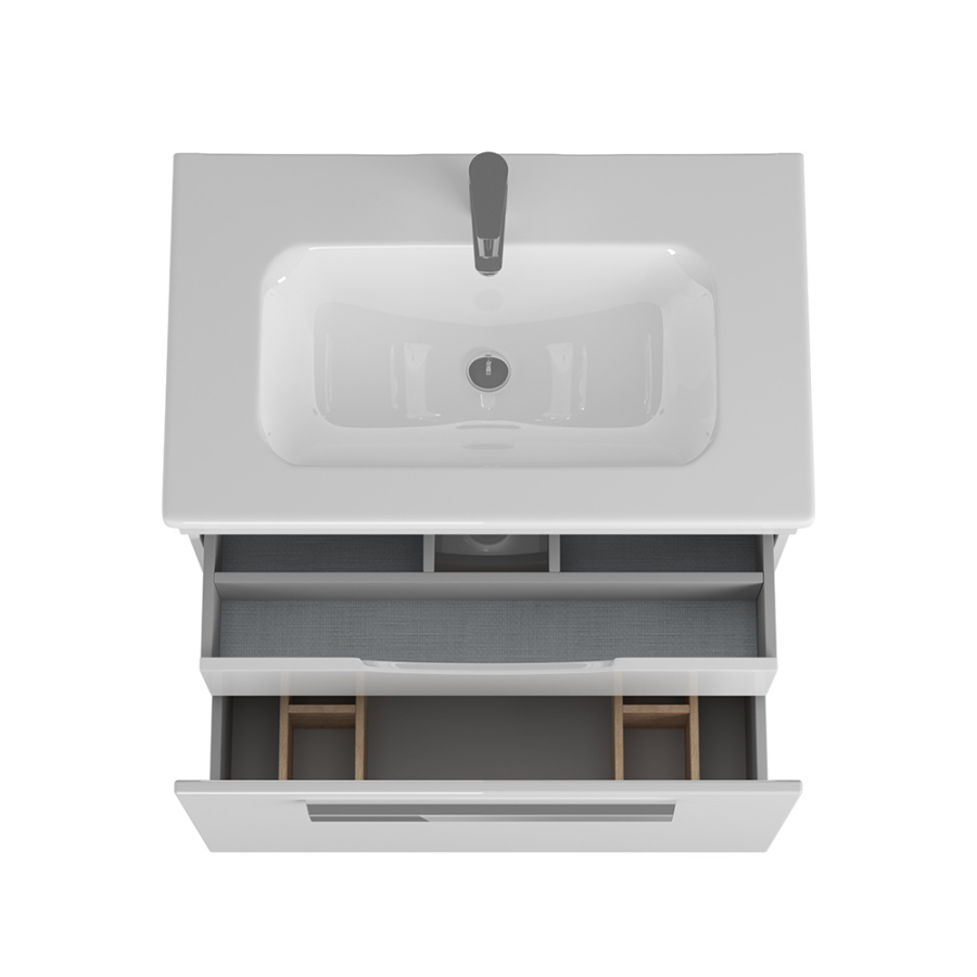 Тумба 800 1ящ подвес + Раковина Эйфория Белый гл Leonie DIBORG