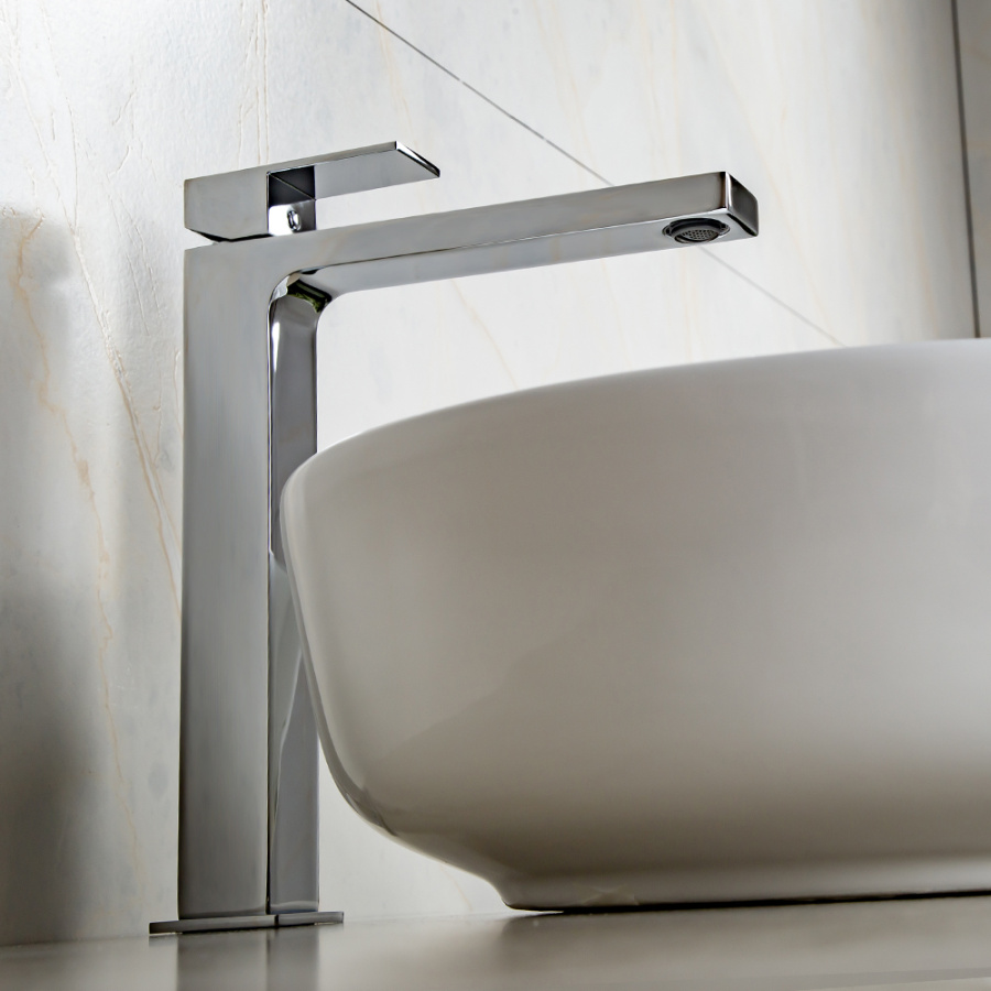 Смеситель для раковины AVS Cube высокий, хром