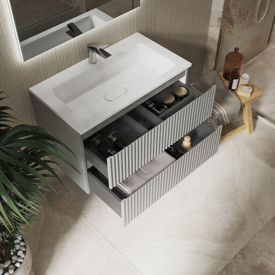 Тумба с раковиной RAVAL Coste 80 светло-серая Тумба с раковиной RAVAL Coste 80 светло-серая