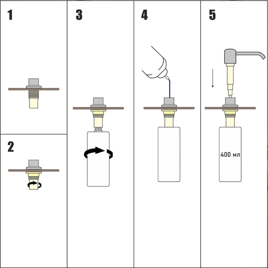 Дозатор встраиваемый AVS 8D3 хром матовый