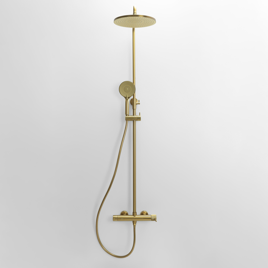 Душевая стойка AVS Pulse брашированное золото
