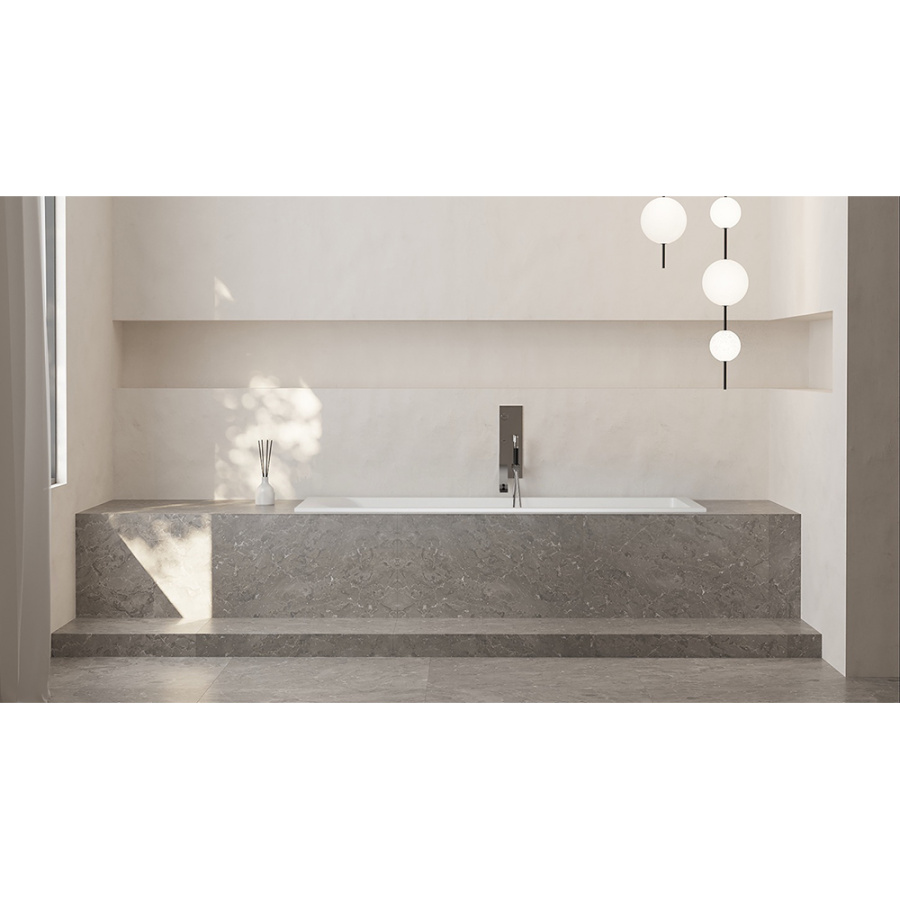 Ванна из искусственного камня Salini Cascata Kit S-Sense 170x75 белая матовая, с ножками и донным клапаном Ванна из искусственного камня Salini Cascata Kit S-Sense 170x75 белая матовая, с ножками и донным клапаном