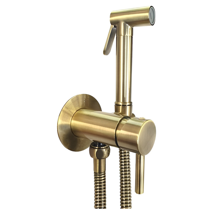 Гигиенический душ со смесителем Paffoni Tweet Round Mix ZDUP110BR бронза