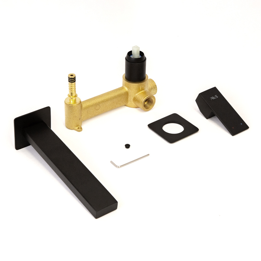 Смеситель для раковины AVS Cube с внутренней частью, черный матовый Смеситель для раковины AVS Cube с внутренней частью, черный матовый