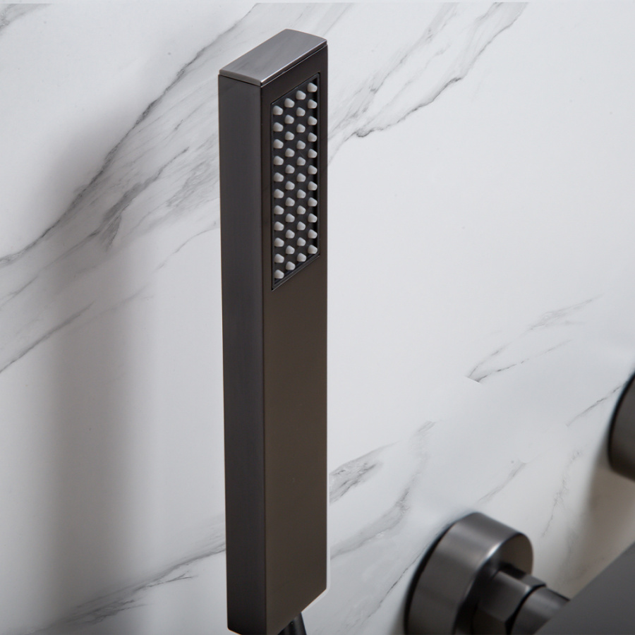 Смеситель для ванны с душем AVS Cube оружейная сталь Смеситель для ванны с душем AVS Cube оружейная сталь