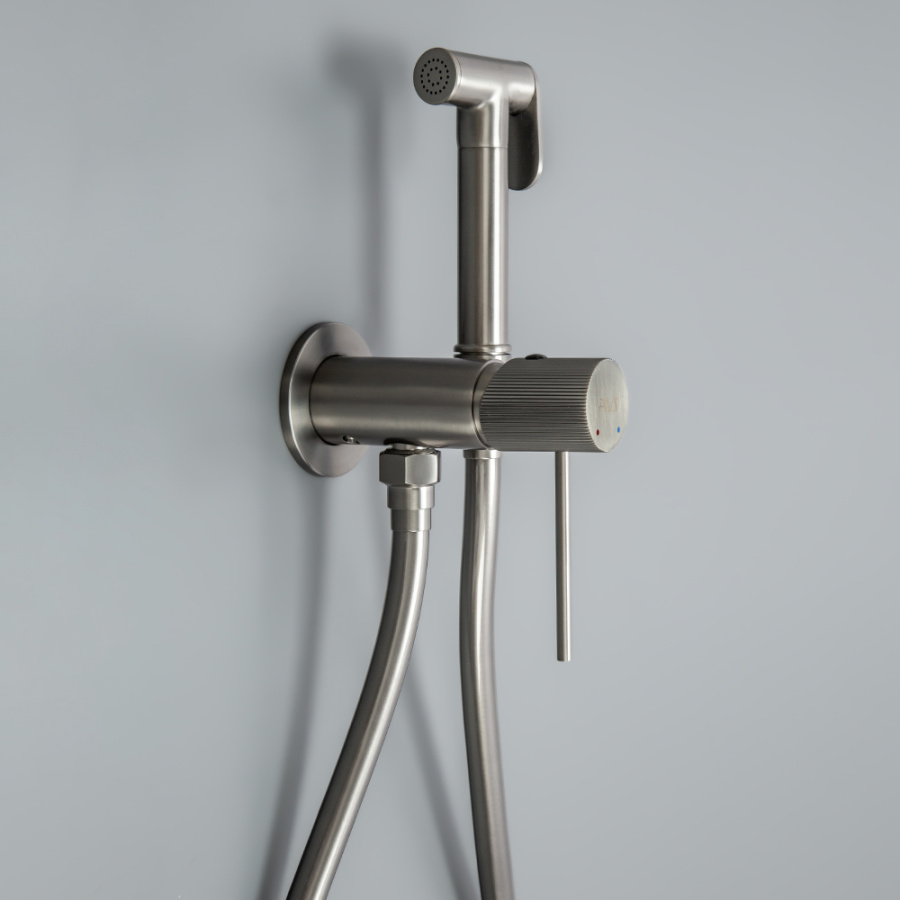 Гигиенический душ со смесителем AVS Pulse оружейная сталь Гигиенический душ со смесителем AVS Pulse оружейная сталь