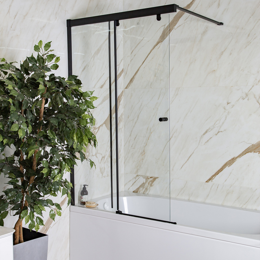 Шторка на ванну AVS Перла 100 L профиль черный матовый, стекло прозрачное Шторка на ванну AVS Перла 100 L профиль черный матовый, стекло прозрачное