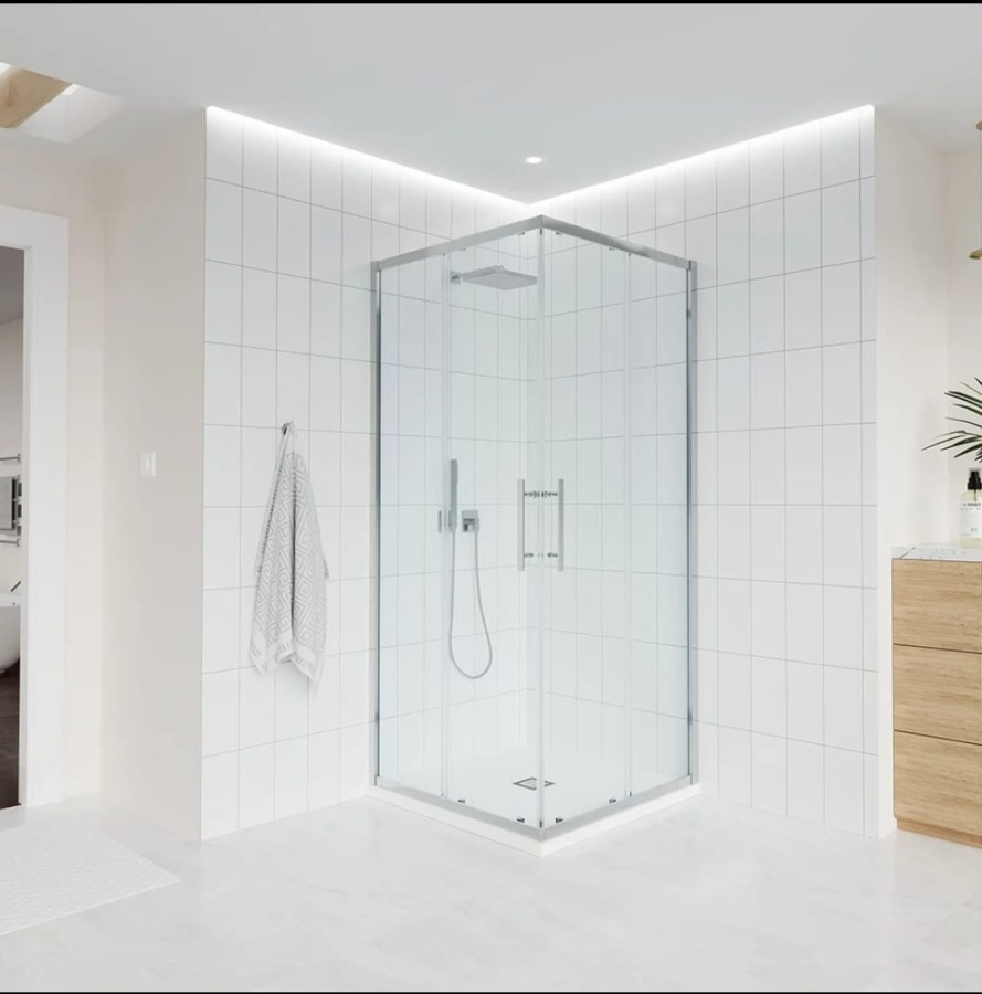 Душ угол раздвижной 1100х900х1950 стекло прозр 6мм профиль хром VECONI