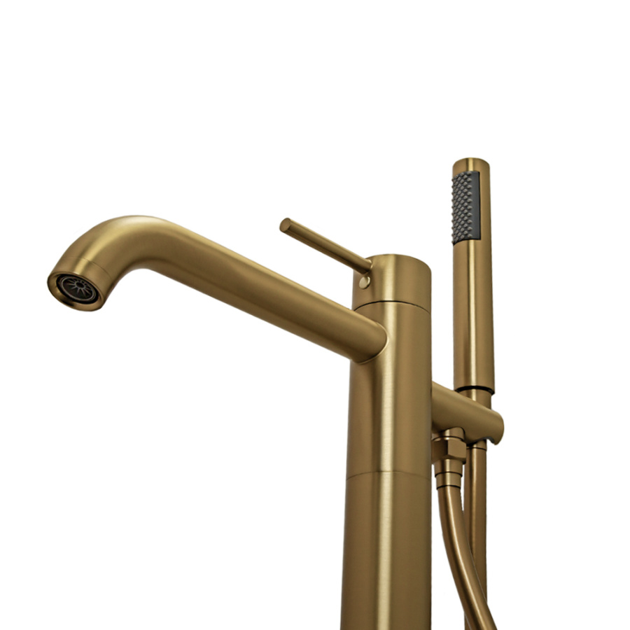 Смеситель для ванны с душем AVS Slimmer напольный, брашированное золото Смеситель для ванны с душем AVS Slimmer напольный, брашированное золото