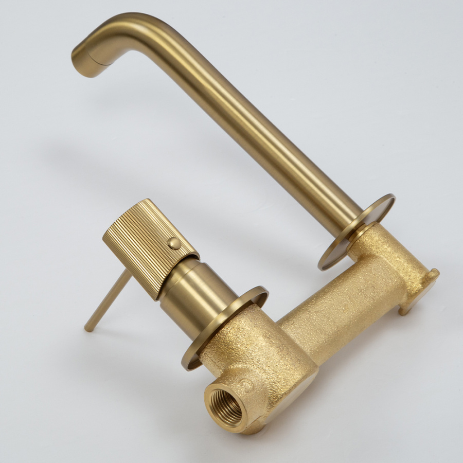 Смеситель для раковины AVS Pulse с внутренней частью, брашированное золото Смеситель для раковины AVS Pulse с внутренней частью, брашированное золото