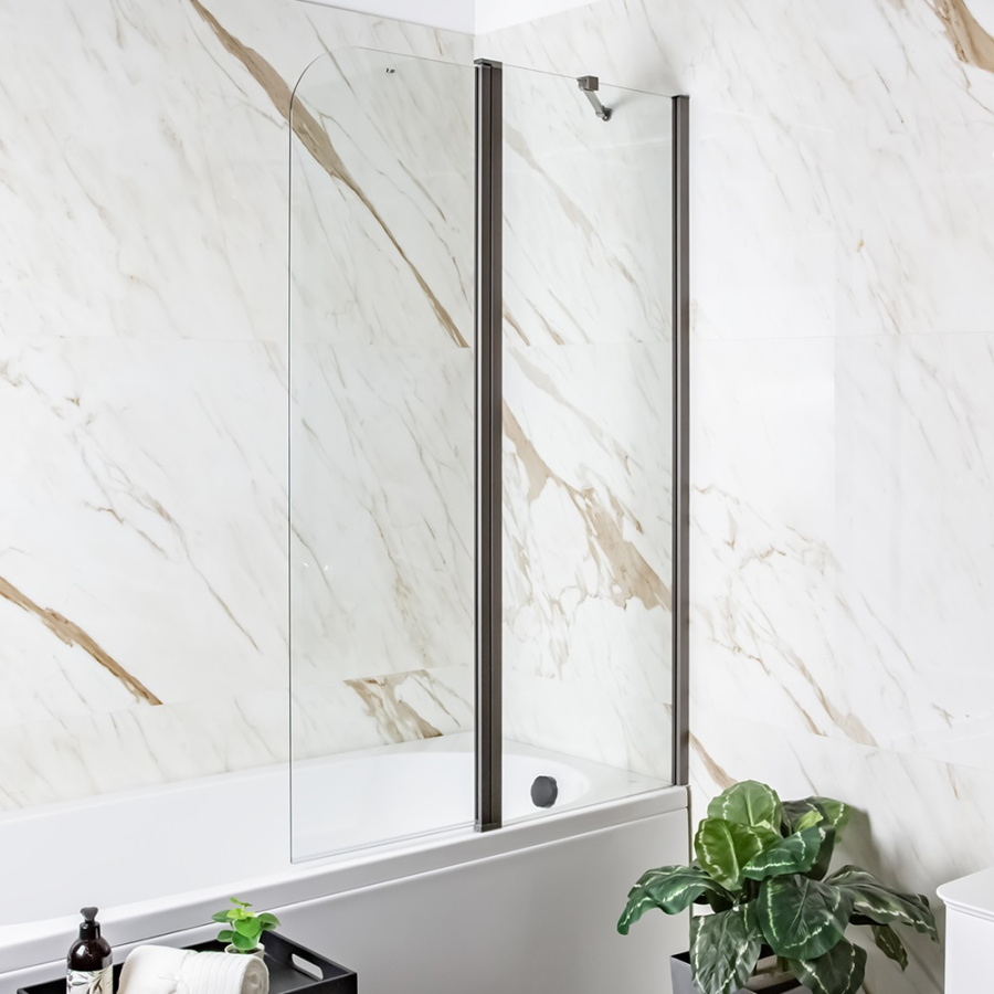 Шторка на ванну AVS Асти Дуо 100 см правая профиль оружейная сталь, прозрачное стекло Шторка на ванну AVS Асти Дуо 100 см правая профиль оружейная сталь, прозрачное стекло