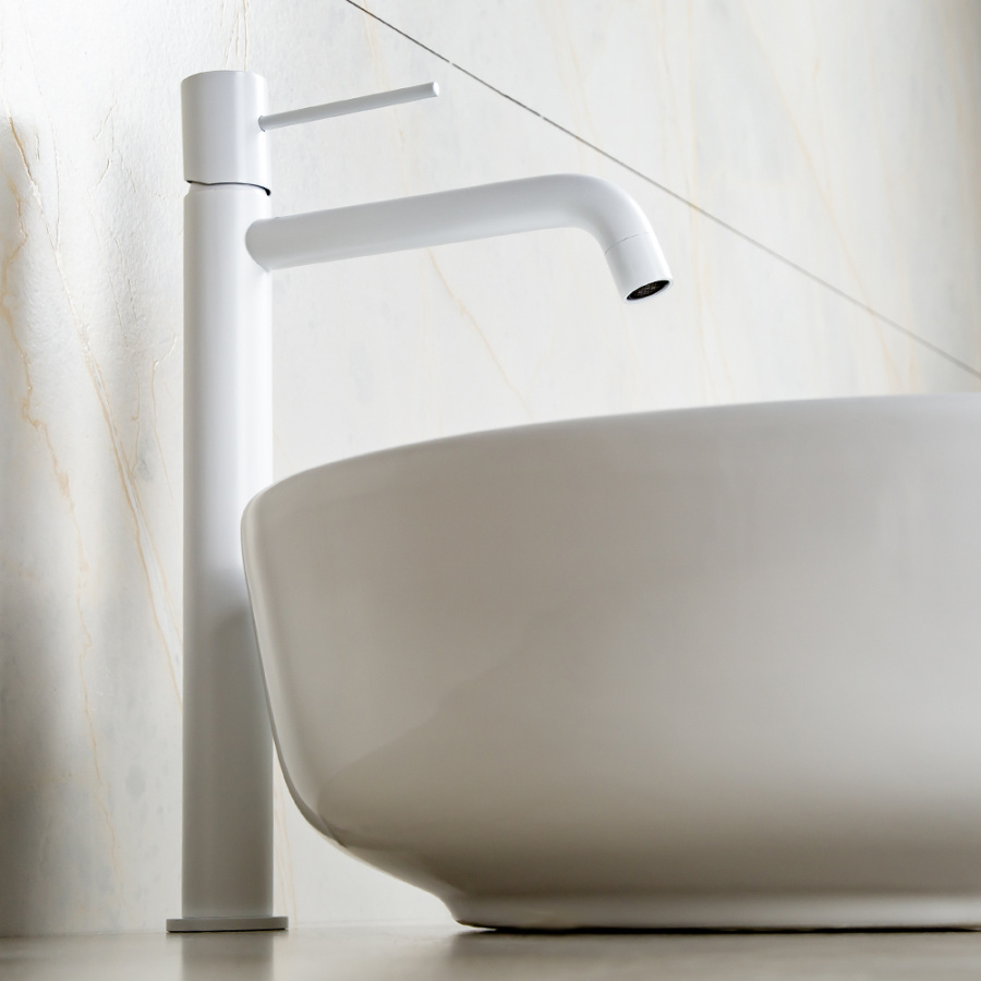 Смеситель для раковины AVS Slimmer высокий, белый матовый