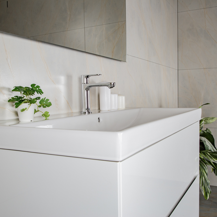 Тумба с раковиной AVS Вернисаж 100 белая глянцевая (раковина белая), подвесная 2 ящика Тумба с раковиной AVS Вернисаж 100 белая глянцевая (раковина белая), подвесная 2 ящика