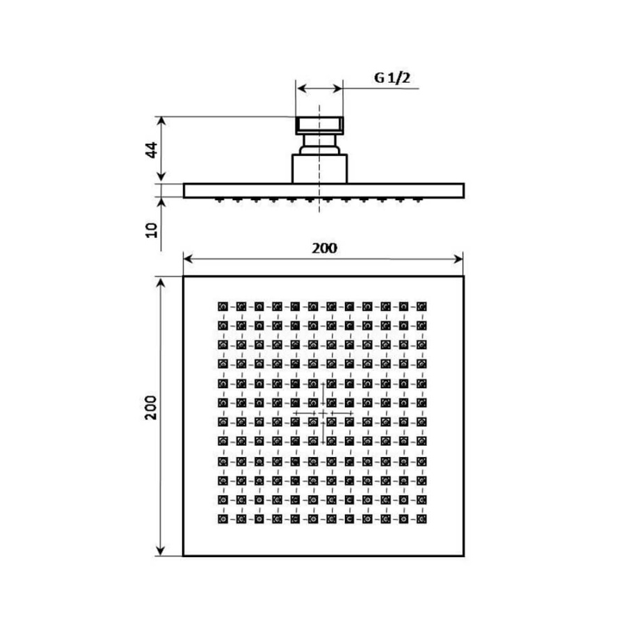 AC50CR759Q20EBIKM Верхний душ 200х200 FIORETTO хром