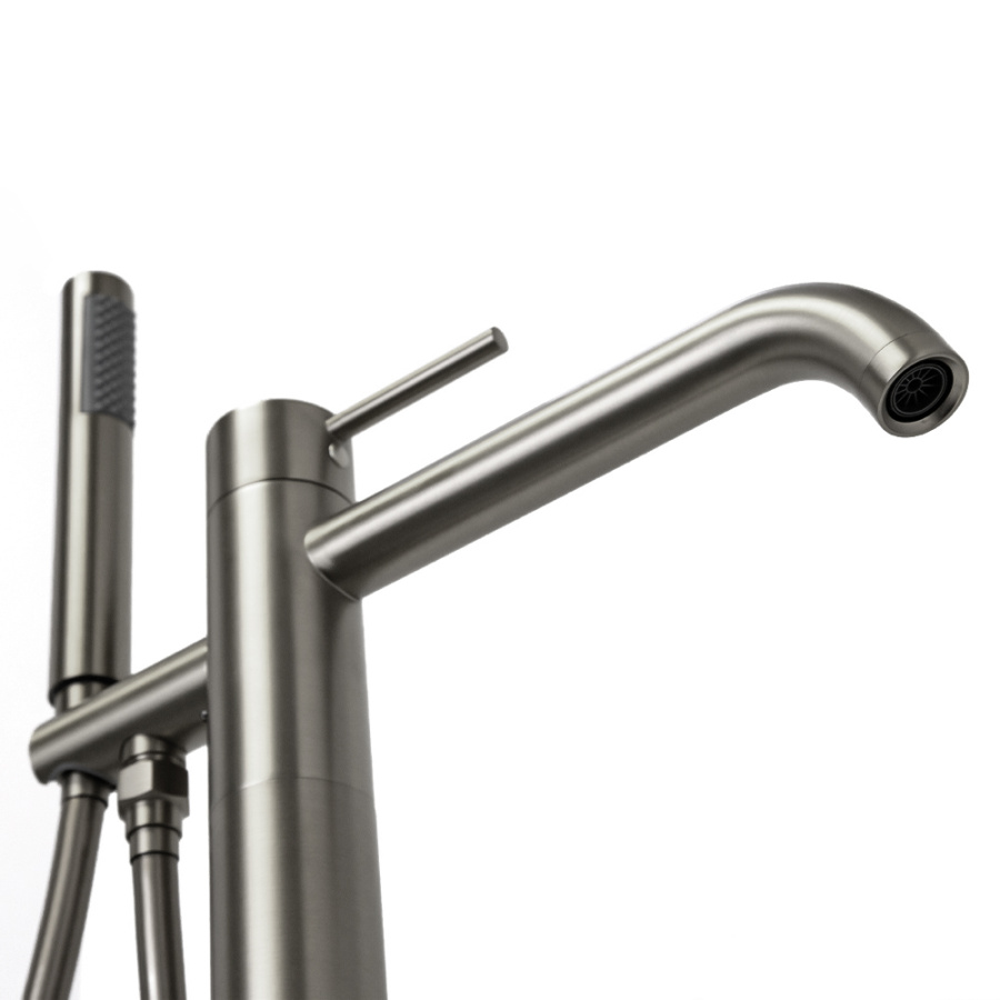 Смеситель для ванны с душем AVS Slimmer напольный, оружейная сталь Смеситель для ванны с душем AVS Slimmer напольный, оружейная сталь