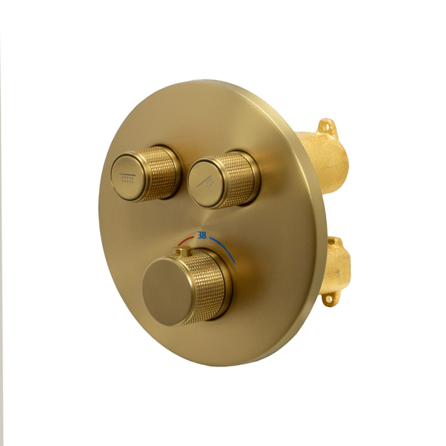 Душевой комплект AVS Luxury 3в1 круглый, брашированное золото Душевой комплект AVS Luxury 3в1 круглый, брашированное золото