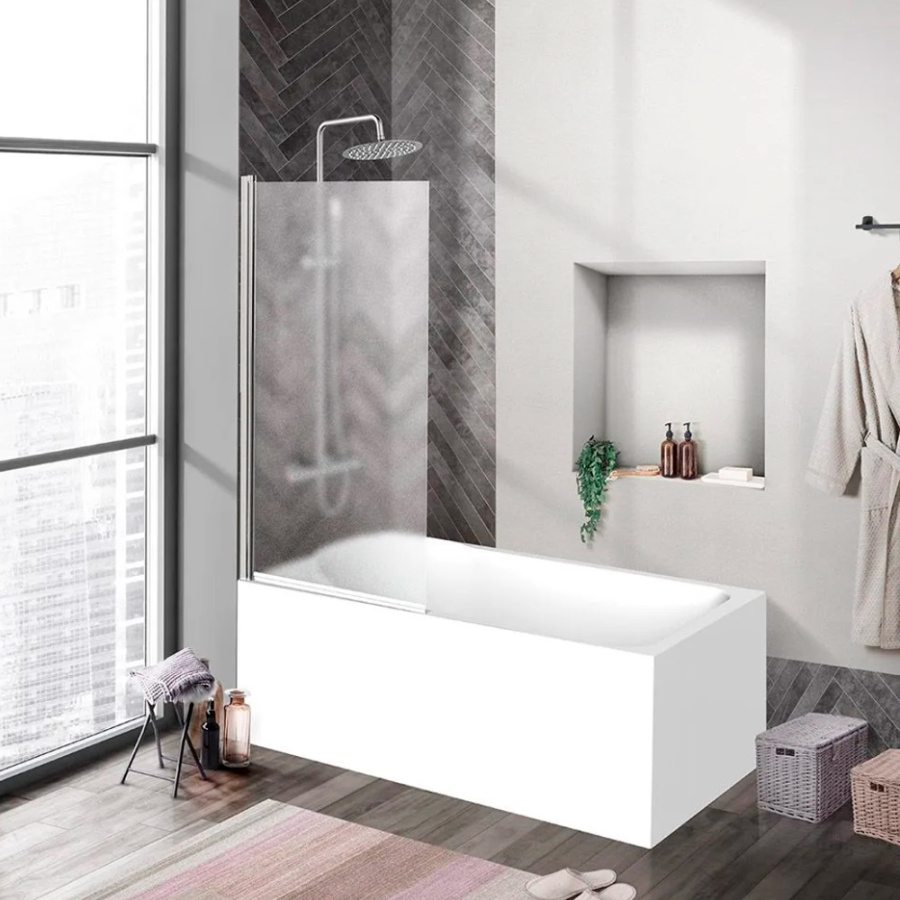 Шторка на ванну BelBagno Uno UNO-V-1-90/150-P-Cr 90 профиль хром, рифленое стекло Шторка на ванну BelBagno Uno UNO-V-1-90/150-P-Cr 90 профиль хром, рифленое стекло