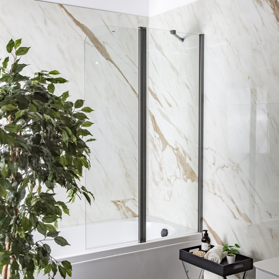 Шторка на ванну AVS Асти Дуо 100 см правая профиль оружейная сталь, прозрачное стекло Шторка на ванну AVS Асти Дуо 100 см правая профиль оружейная сталь, прозрачное стекло