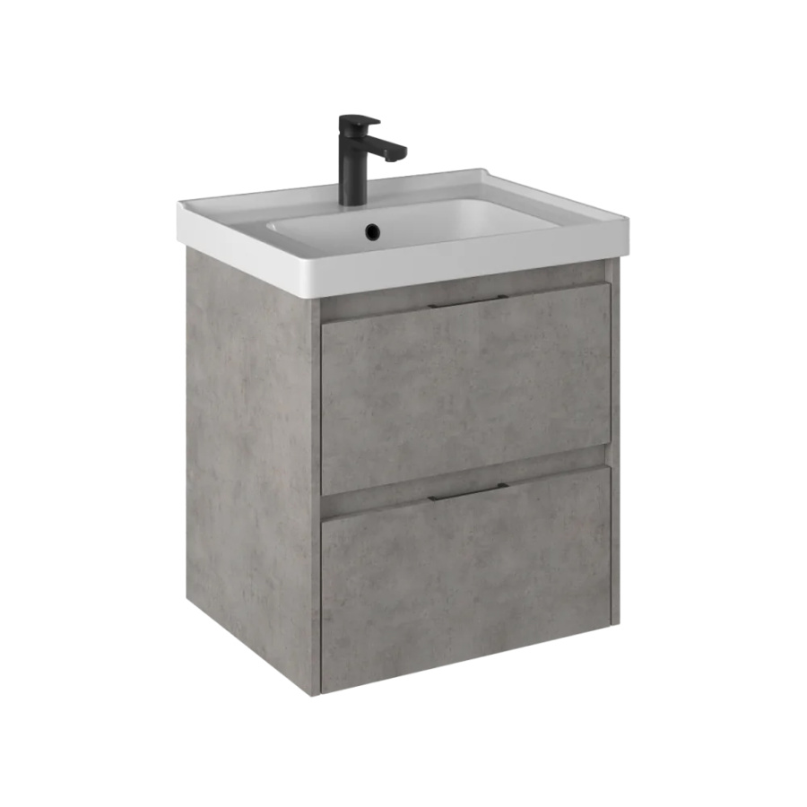 Тумба с раковиной Briz Чикаго 60 светло-серый бетон