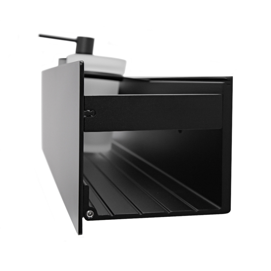 Полка AVS King, 45 см, черный матовый, с дозатором и стаканом Полка AVS King, 45 см, черный матовый, с дозатором и стаканом