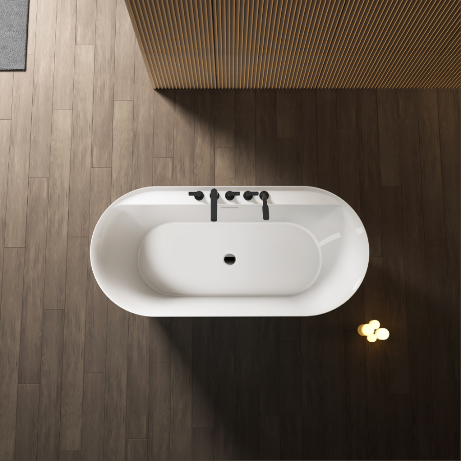 Акриловая ванна AVS Герда 170x80 белая с донным клапаном