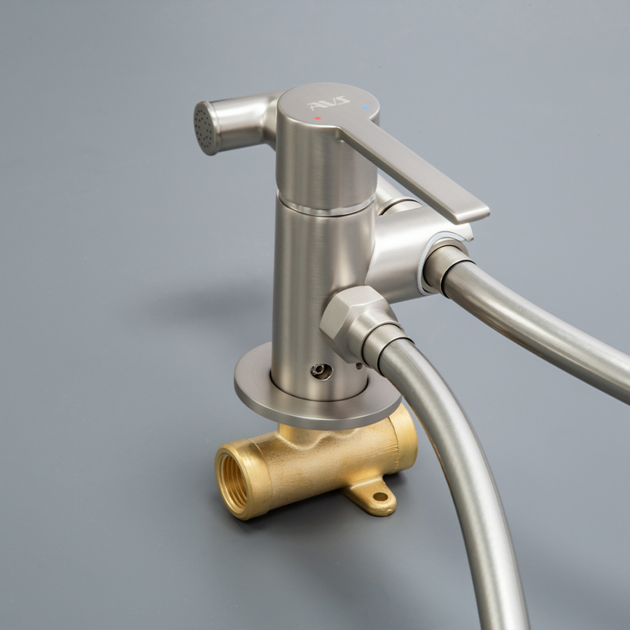 Гигиенический душ со смесителем AVS Elegant брашированный никель Гигиенический душ со смесителем AVS Elegant брашированный никель