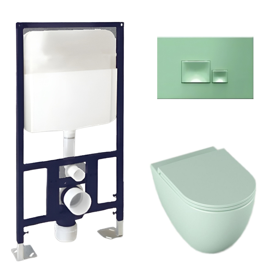 Комплект ISVEA 3в1: Infinity 10NF02001SV-2T инсталляция + кнопка смыва + унитаз + сиденье Комплект ISVEA 3в1: Infinity 10NF02001SV-2T инсталляция + кнопка смыва + унитаз + сиденье