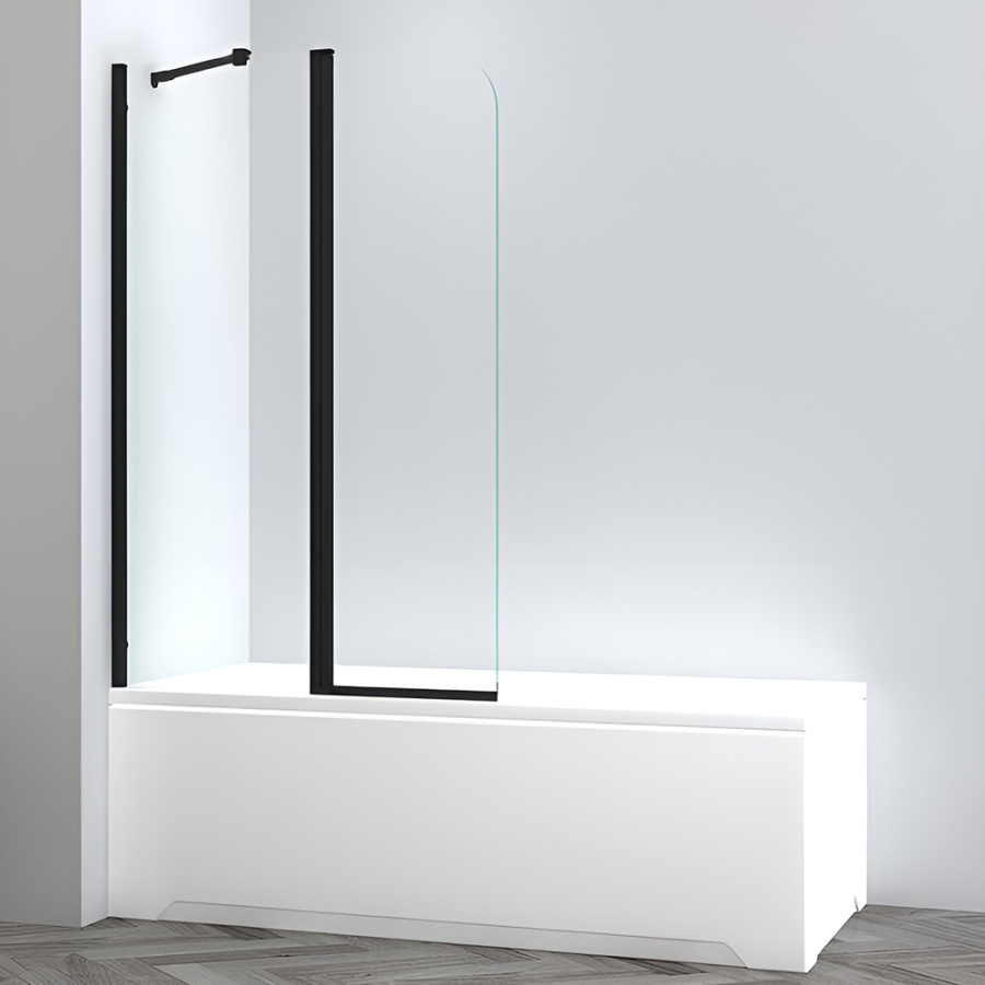 Шторка на ванну AVS Асти Дуо 100 левая профиль черный матовый, стекло прозрачное Шторка на ванну AVS Асти Дуо 100 левая профиль черный матовый, стекло прозрачное