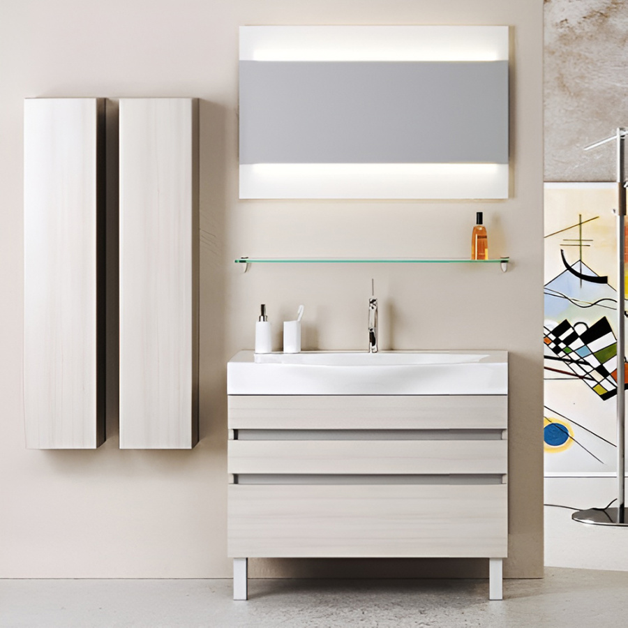 Тумба с раковиной Aqwella Bergamo Ber.01.08/n/А 80 акация