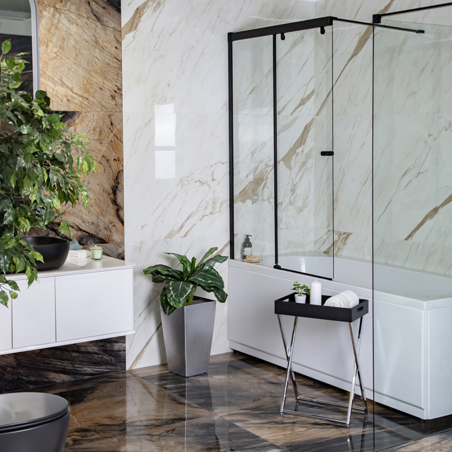 Шторка на ванну AVS Перла 100 L профиль черный матовый, стекло прозрачное Шторка на ванну AVS Перла 100 L профиль черный матовый, стекло прозрачное