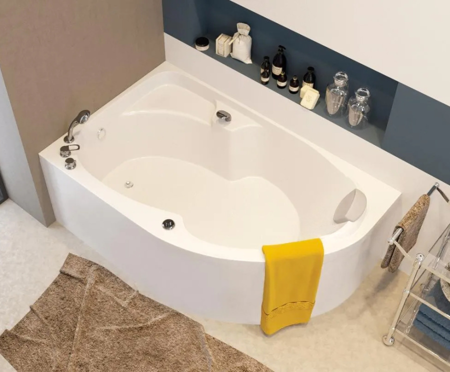 Акриловая ванна Marka One Diana 170х105 L белая, без каркаса