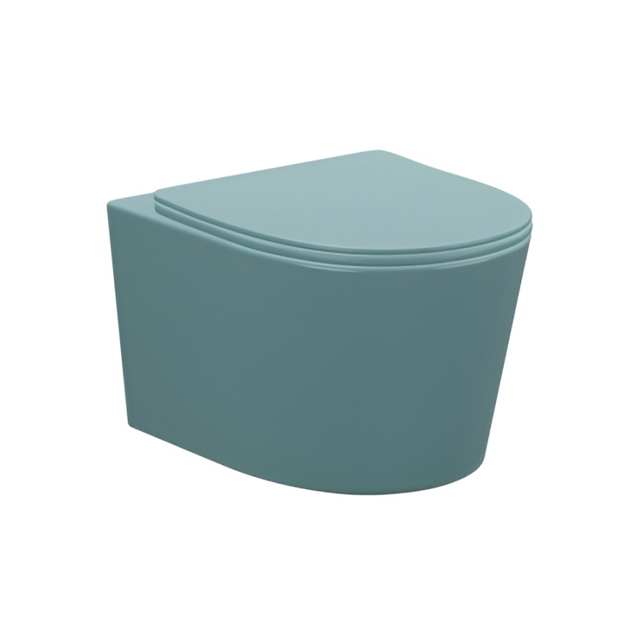 Унитаз подвесной AVS Спектр безободковый, зеленый матовый Унитаз подвесной AVS Спектр безободковый, зеленый матовый