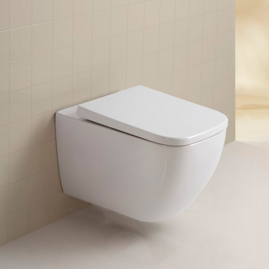 Унитаз подвесной BelBagno Alpina BB10100CHR+BB309SC безободковый Унитаз подвесной BelBagno Alpina BB10100CHR+BB309SC безободковый