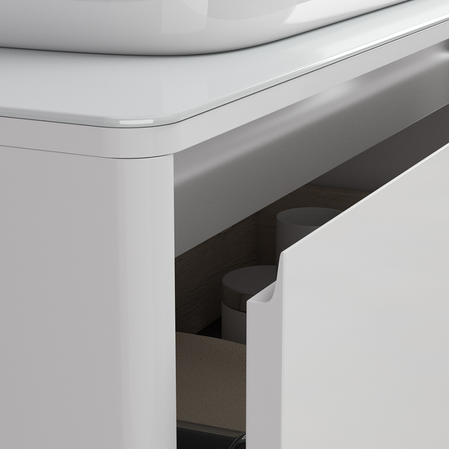 Тумба 700 2ящ + Пенал Белый мат Hanna DIBORG