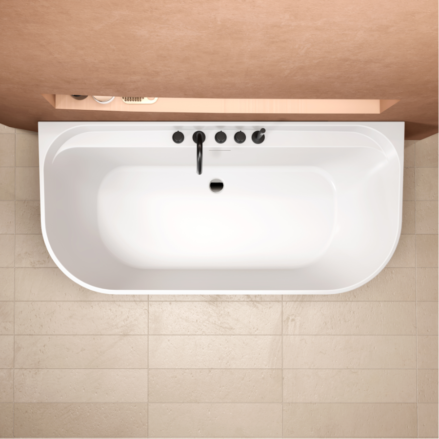 Акриловая ванна AVS Артемида 170x80 белая с сливом-переливом и донным клапаном