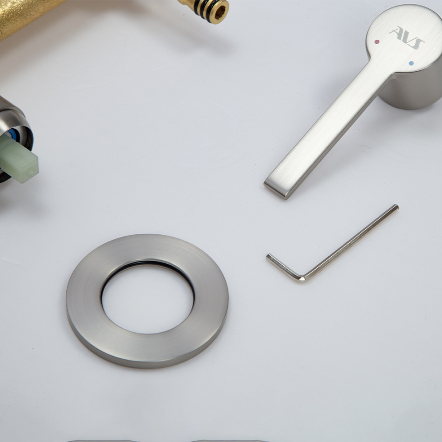 Смеситель для раковины AVS Elegant с внутренней частью, брашированный никель Смеситель для раковины AVS Elegant с внутренней частью, брашированный никель