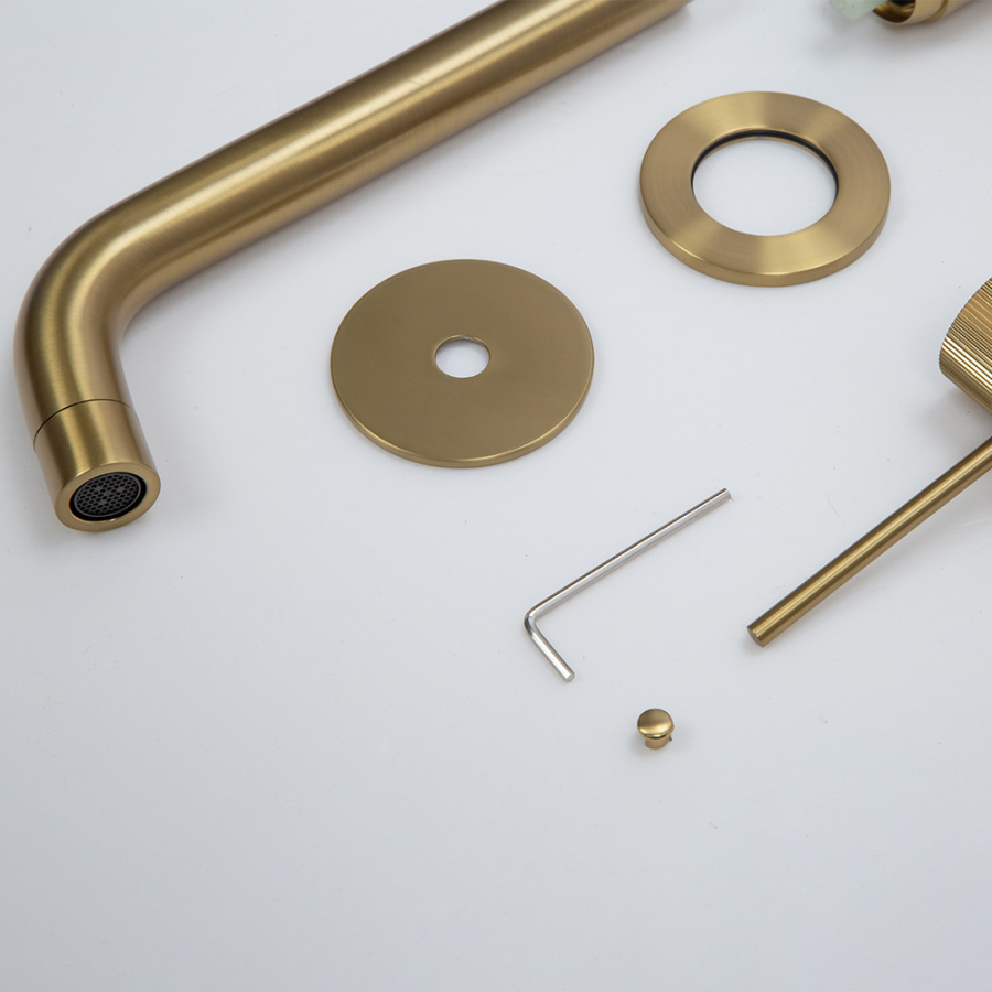 Смеситель для раковины AVS Pulse с внутренней частью, брашированное золото Смеситель для раковины AVS Pulse с внутренней частью, брашированное золото