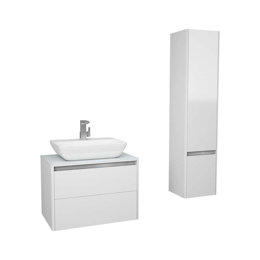 Тумба 700 2ящ + Пенал Белый мат Hanna DIBORG