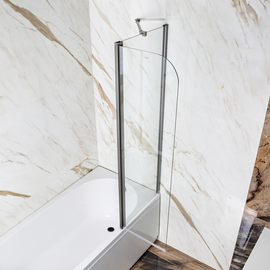 Шторка на ванну AVS Асти Дуо 100 см правая профиль оружейная сталь, прозрачное стекло Шторка на ванну AVS Асти Дуо 100 см правая профиль оружейная сталь, прозрачное стекло